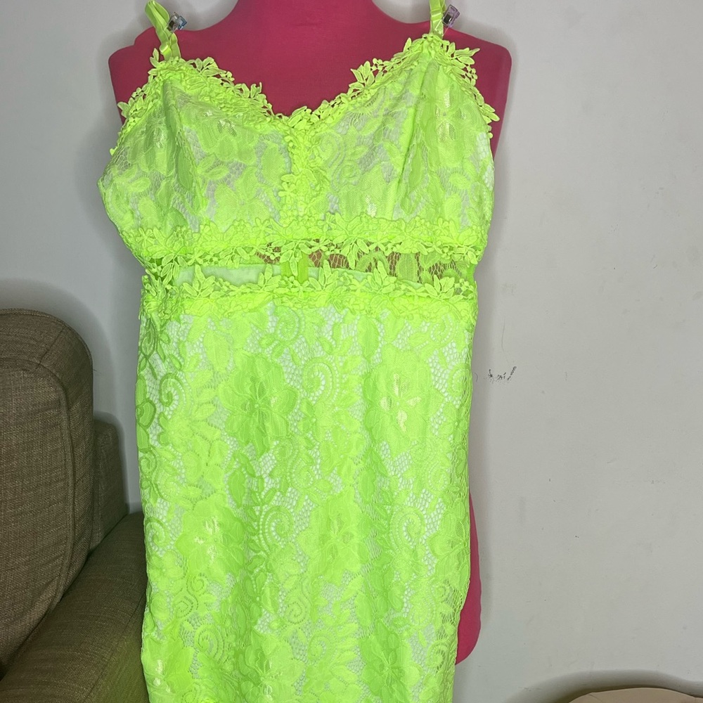 Neon green dress